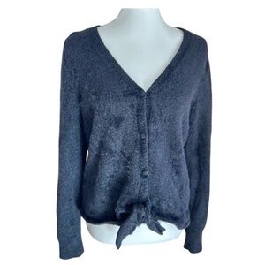 Olivia Sky fluffy button-down cardigan sweater